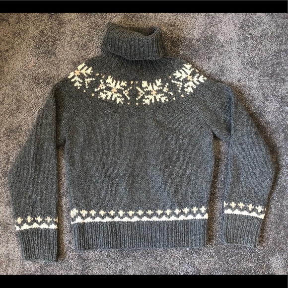 J.Crew wool cashmere snowflake turtleneck sweater - Picture 6 of 6